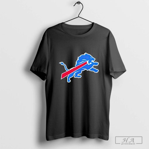 Buffalo bills x Detroit Lions footbal teams logo NFL shirt