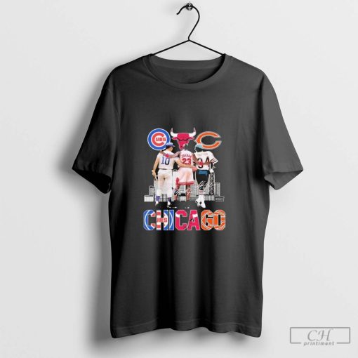 Chicago Cubs Ron Santo Chicago Bulls Michael Jordan Chicago Bears Walter Payton Shirt