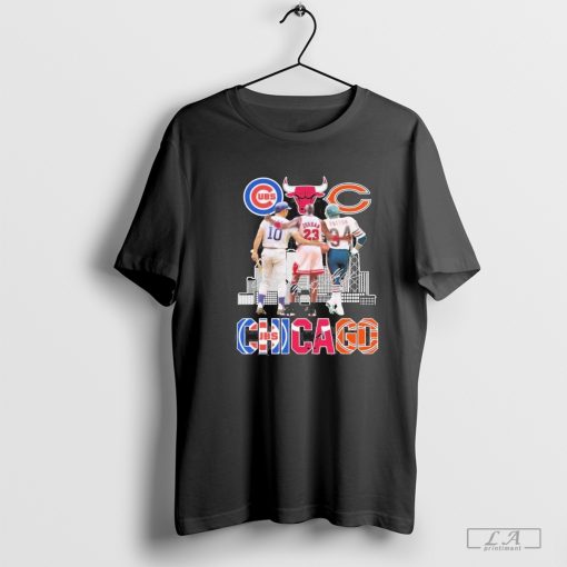 Chicago Cubs Ron Santo Chicago Bulls Michael Jordan Chicago Bears Walter Payton Signatures Shirt