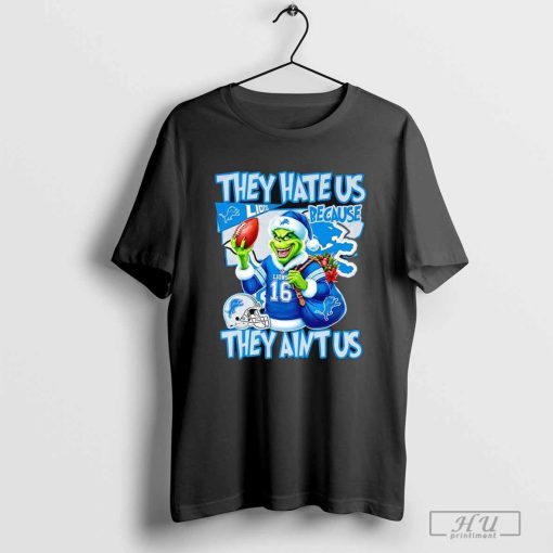 Christmas Grinch they hate us because they aint us Detroit Lions shirt