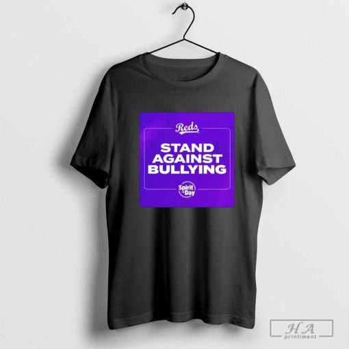 Cincinnati Reds Stand Against Bullying Spirit Day logo T-shirt