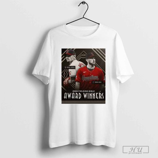 Cleveland Guardians Andrés Giménez and Tanner Bibee 2024 Fielding Bible Awards Winners Poster t-shirt