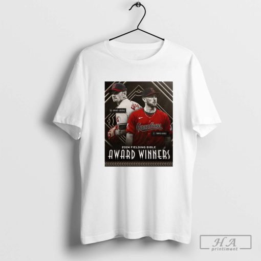 Cleveland Guardians Andrés Giménez and Tanner Bibee 2024 Fielding Bible Awards Winners T-shirt