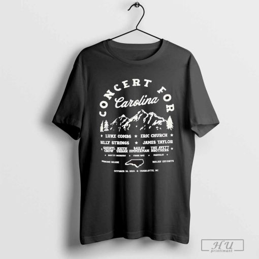 Concert For Carolina Bank Of America Stadium Luke Combs Eric Church Billy Strings James Taylor October 26, 2024 T-shirt