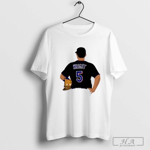 David Wright 05 player New York Mets Baseball back shadow T-shirt