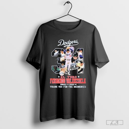 Dodgers El Toro Fernando Valenzuela 1960-2024 Thank You For The Memories T-shirt