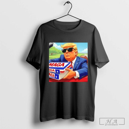 Donald Trump and Pizza MAGA 2024 meme T-shirt