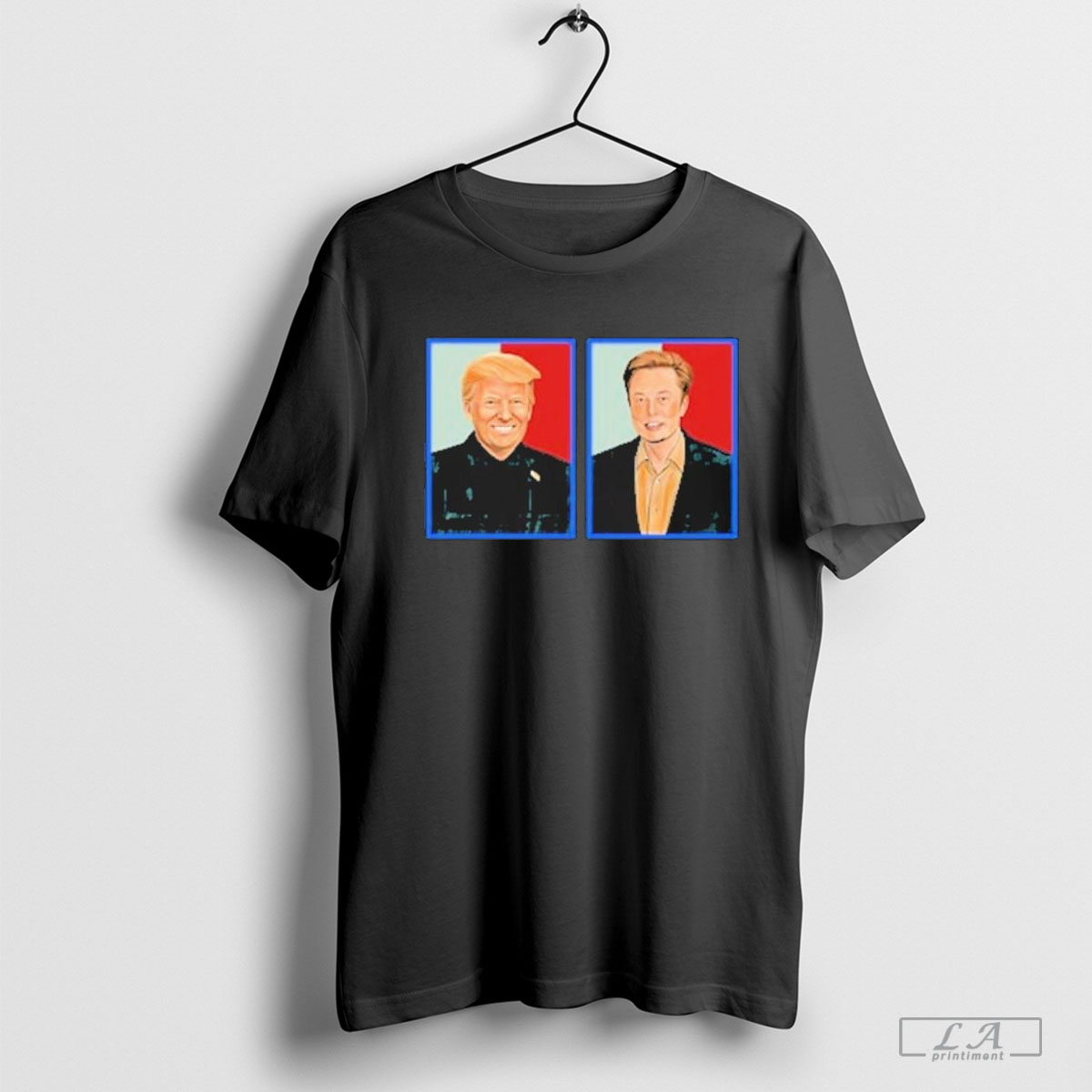Donald Trump Elon Musk 2024 Portrait Illustration T Shirt