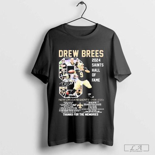 Drew Brees 2024 Saints Hall Of Fame Thanks For The Memories T-Shirt