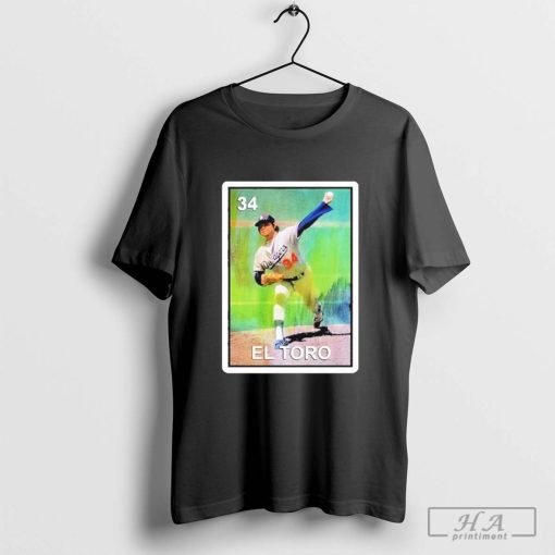 El Toro Fernando Valenzuela 34 Loteria Mexican Bingo The Bull Shirt