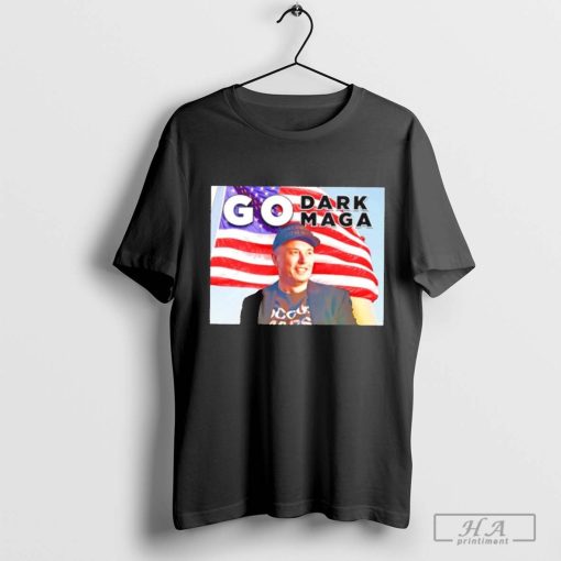 Elon Musk go Dark MAGA USA flag T-shirt