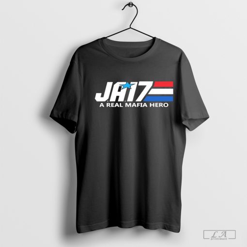 Eric Wood Wearing Ja17 A Real Mafia Hero t-shirt