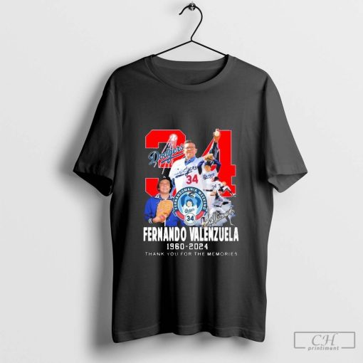 Fernando Valenzuela 34 1960-2024 Thank You For The Memories Shirt