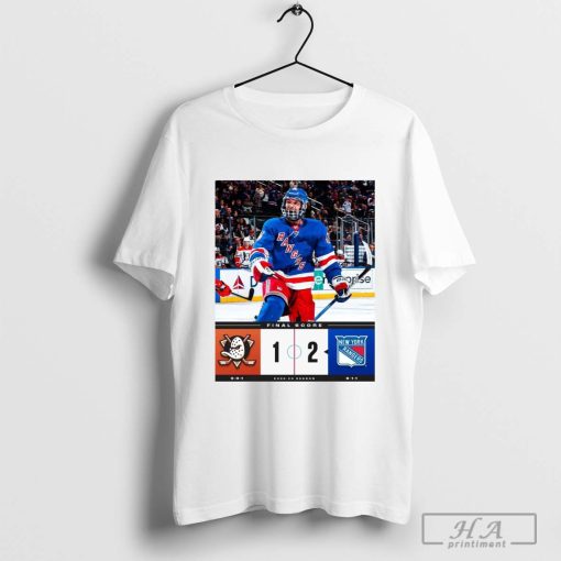 Final Score NHL New York Rangers 2-1 Anaheim Ducks 2024-25 Season T-shirt