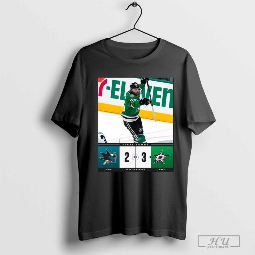 Final Score NHL San Jose Sharks 2 -3 Dallas Stars 2024-25 Season Poster t-shirt