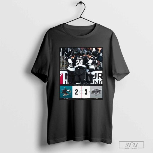 Final Score NHL San Jose Sharks 2-3 Los Angeles Kings 2024-25 Season Poster t-shirt