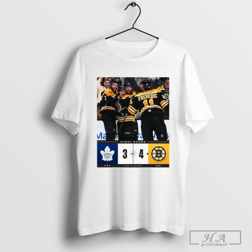 Final Score NHL Toronto Maple Leafs 3-4 Boston Bruins 2024-25 Season T-shirt