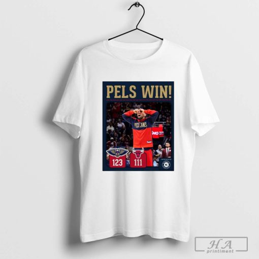 Final Score New Orleans Pelicans 123-111 Chicago Bulls Pels Win NBA 2024 T-shirt