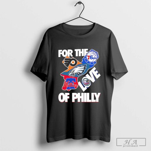 For the Love of Philly Sports Teams Map Shirt