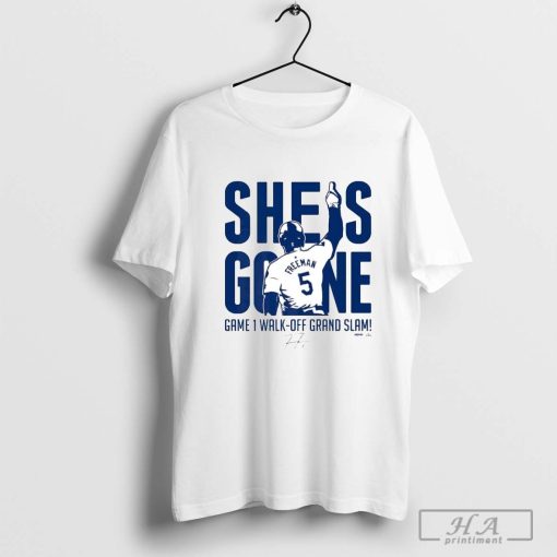 Freddie Freeman She Is Gone Walk-Off Grand Slam MLB Players T-shirt