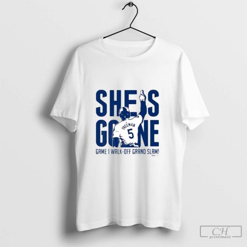 Freddie Freeman She Is Gone Walk-Off Grand Slam MLB Players T-shirt