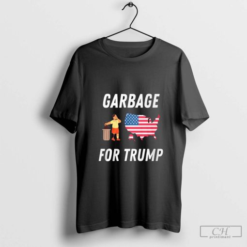 Garbage For Trump 2024 America Map Trash Bin Shirt