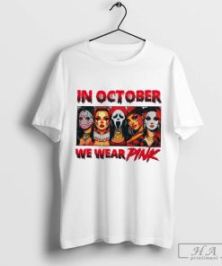 Girls Custom Horror Movie Characters in October We Wear Pink Shirt