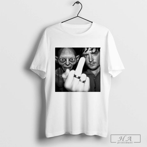 Gollum and Frodo Middle Finger Graphic Shirt