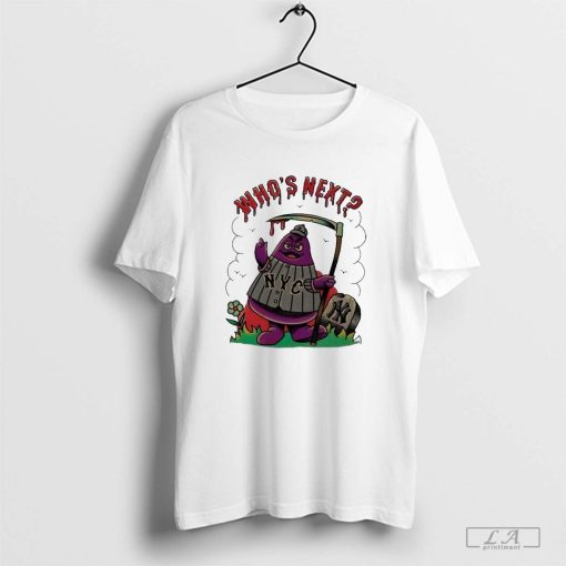 Grim Grimace Monster New York Mets Beat New York Yankees Who's Next T-shirts