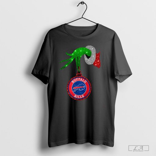 Grinch Hand Holding Buffalo Bills Christmas T-Shirt