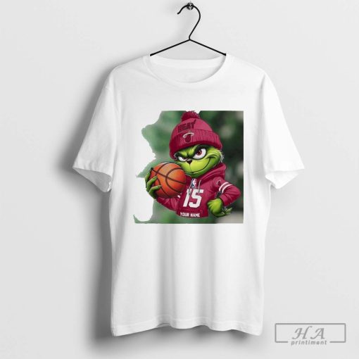 Grinch Miami Heat Nba Custom Name Christmas 2024 Shirt