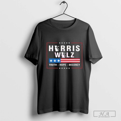 Harris Walz Truth Hope Decency Lady Cat 2024 Shirt