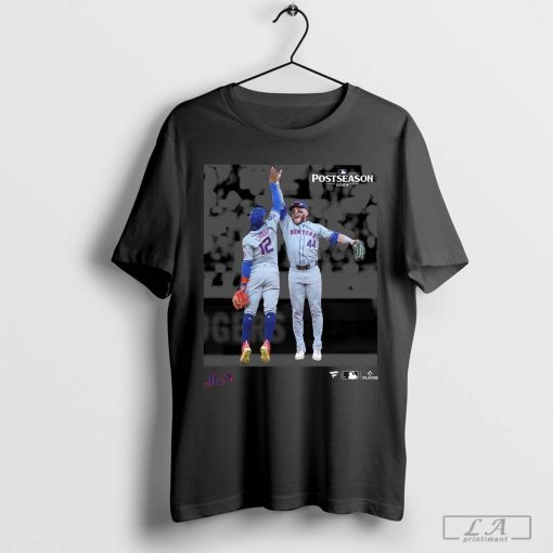 Harrison Bader & Francisco Lindor New York Mets 2024 MLB Postseason Moments T-Shirt