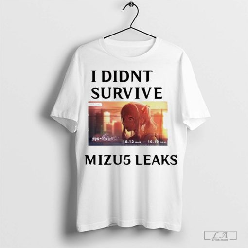 I Didn’t Survive Mizu5 Leaked t-shirt