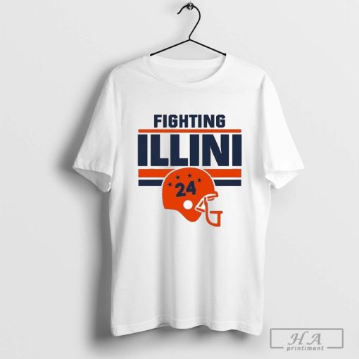 Illinois Fighting Illini Football Stars Helmet T-shirt