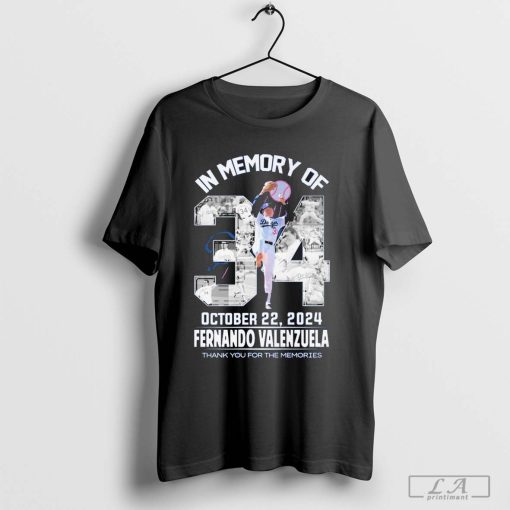 In Memory Of Fernando Valenzuela October 22, 2024 Thank You For The Memories T-Shirt