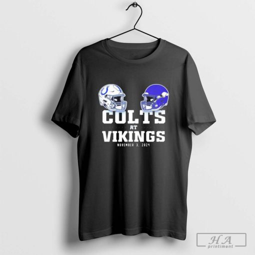 Indianapolis Colts Vs. Minnesota Vikings November 3, 2024 Sunday Night Football Matchup Helmet Shirt