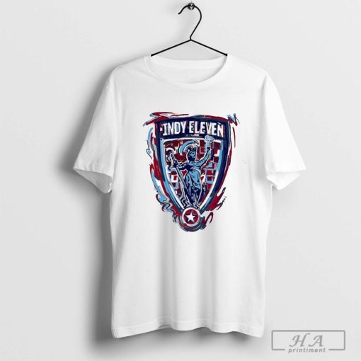 Indy Eleven Blue Storm Striker Crest design T-shirt