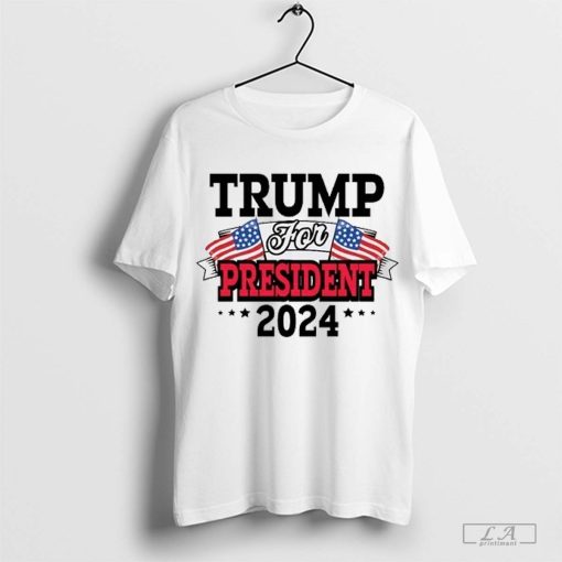 Inktastic Trump for President 2024 with Flags Long Sleeve Youth T-Shirt