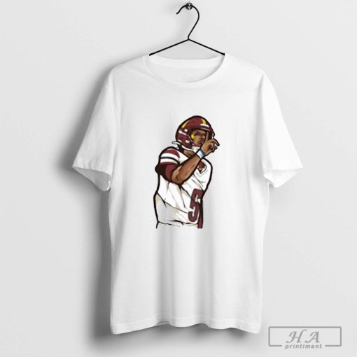 Jayden Daniels Shhh Cartoon Football Design T-shirt