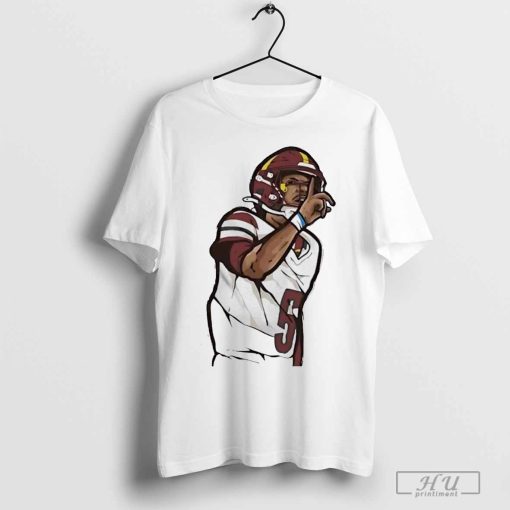 Jayden Daniels Shhh Cartoon Football Shirt