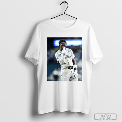 Jazz Chisholm Jr New York Yankees Mlb Singlejazz Chisholm Jr New York Yankees MLB Single Stole 2b Stole 3b Scored To Take The Lead Poster t-shirt