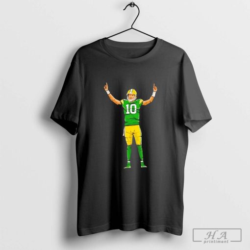 Jordan Love Celebration Cartoon Football Design T-shirt