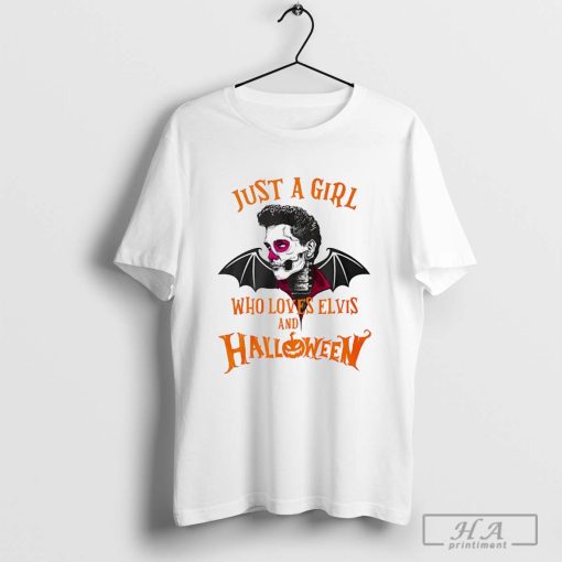 Just a Girl Who Loves Elvis and Halloween Shirt