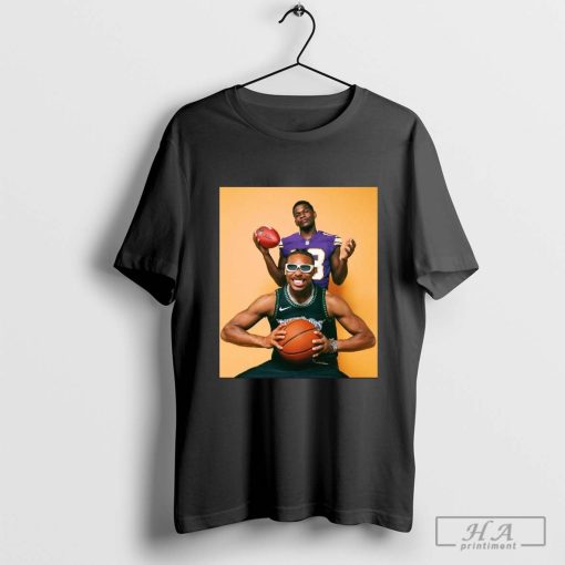 Justin Jefferson And Anthony Edwards Minnesota Sports Photo T-shirt