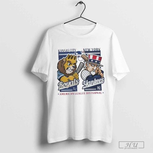 Kansas City Royals Vs New York Yankees Mlb American League Divisionals 2024 Mascots Logo Shirt