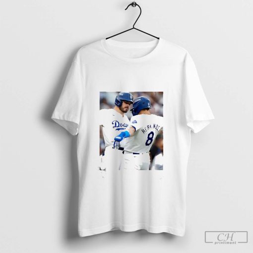 Kiké Hernandez and Gavin Lux Los Angeles Dodgers celebration shirt