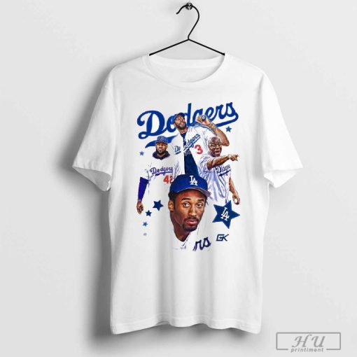 Kobe Bryant Lebron James And Anthony Davis Los Angeles Lakers X Los Angeles Dodgers T-shirts