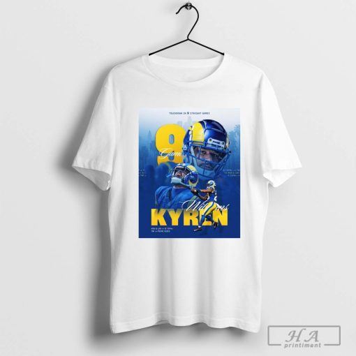 Kyren Williams Los Angeles Rams NFL 2024 Touchdown In 9 Straight Games t-shirt