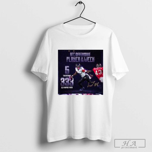 Lamar Jackson Baltimore Ravens AFC Offensive Player Of The Week 5 Touchdowns 333 All-Purpose Yards Signature T-shirt